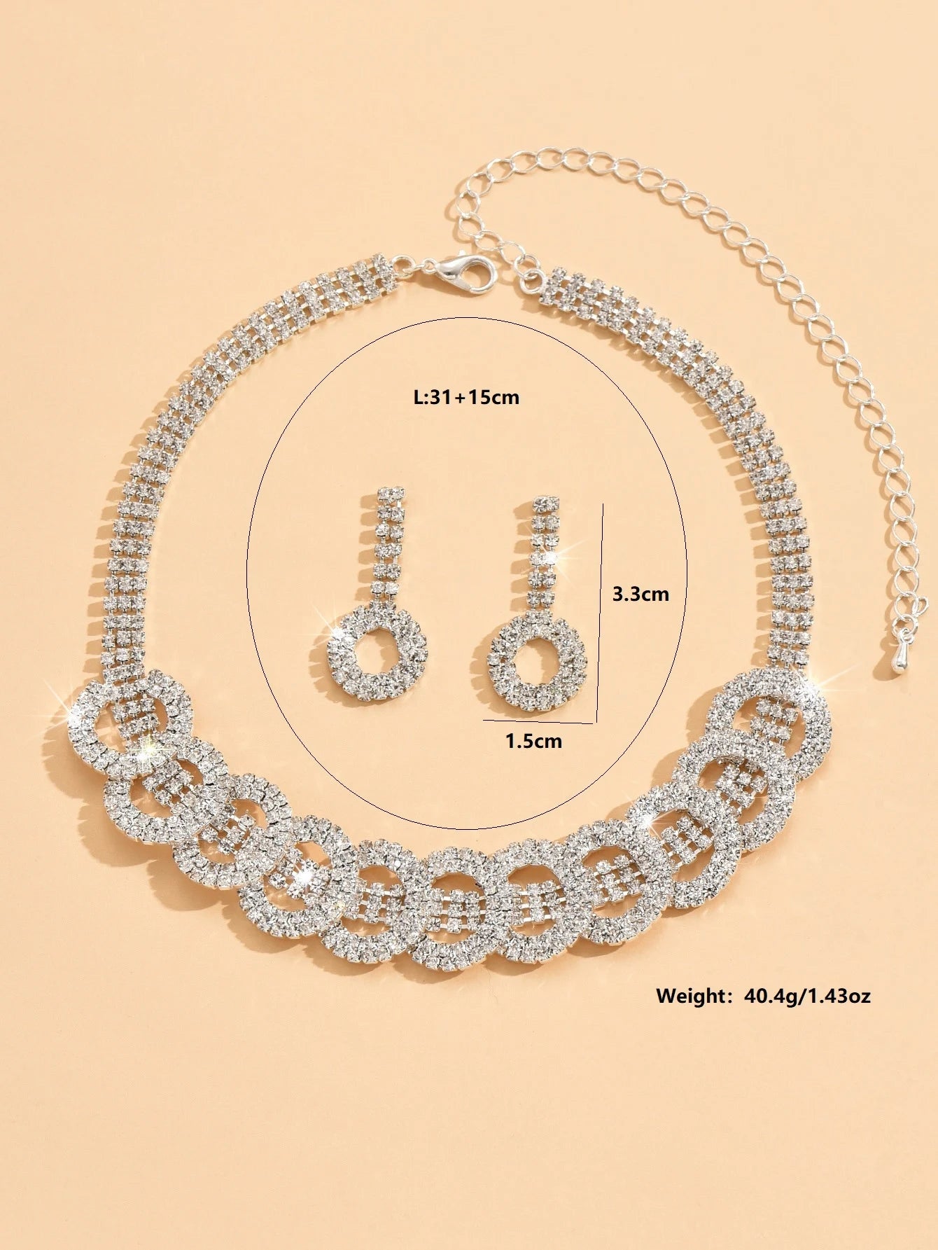 Elegant Rhinestone Jewelry Set