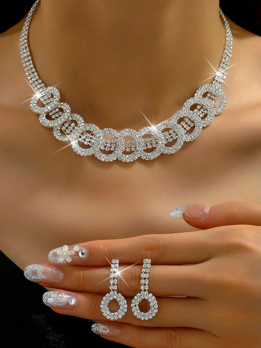 Elegant Rhinestone Jewelry Set