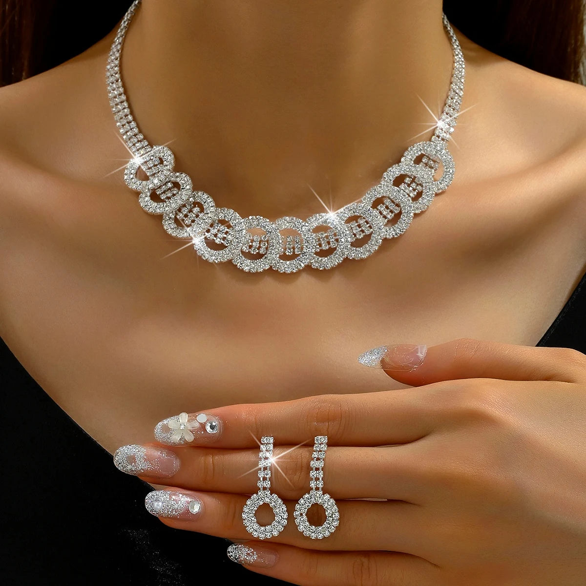 Elegant Rhinestone Jewelry Set